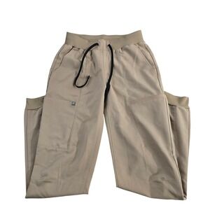 Fabletics Tan‎ Jogger Pants Cargo Pockets Drawstring Waist Athleisure S T